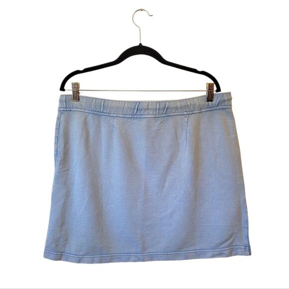 J.Jill Women's Washed Blue Cotton Skirt Size MP NWT - Picture 2 of 7